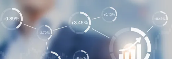 Ein Finger, der ein Diagramm berührt