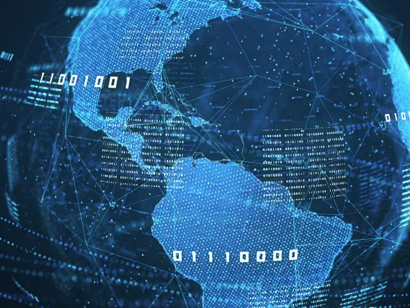 a blue world map with white dots and lines a blue world map with white dots and lines