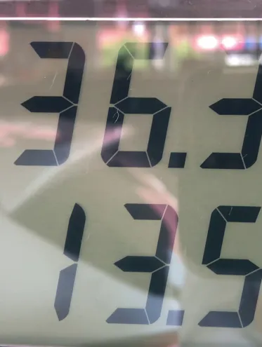 a digital screen with numbers