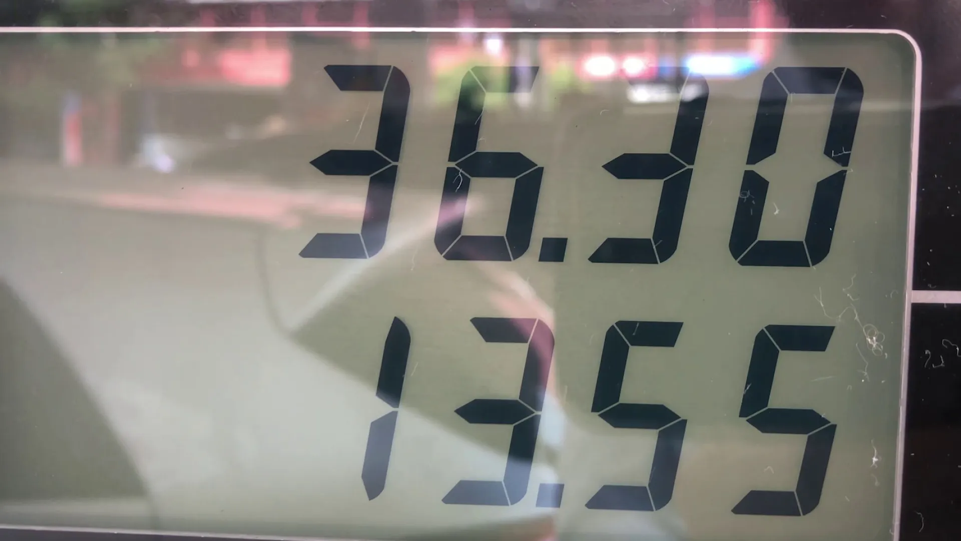 a digital screen with numbers